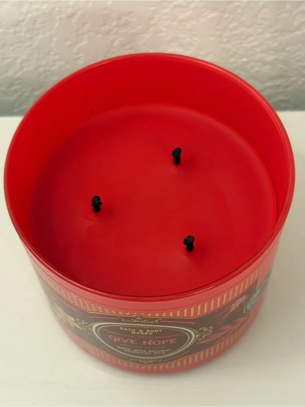 Bath & Body Works Red Give Hope Peppermint Marshmallow Candle